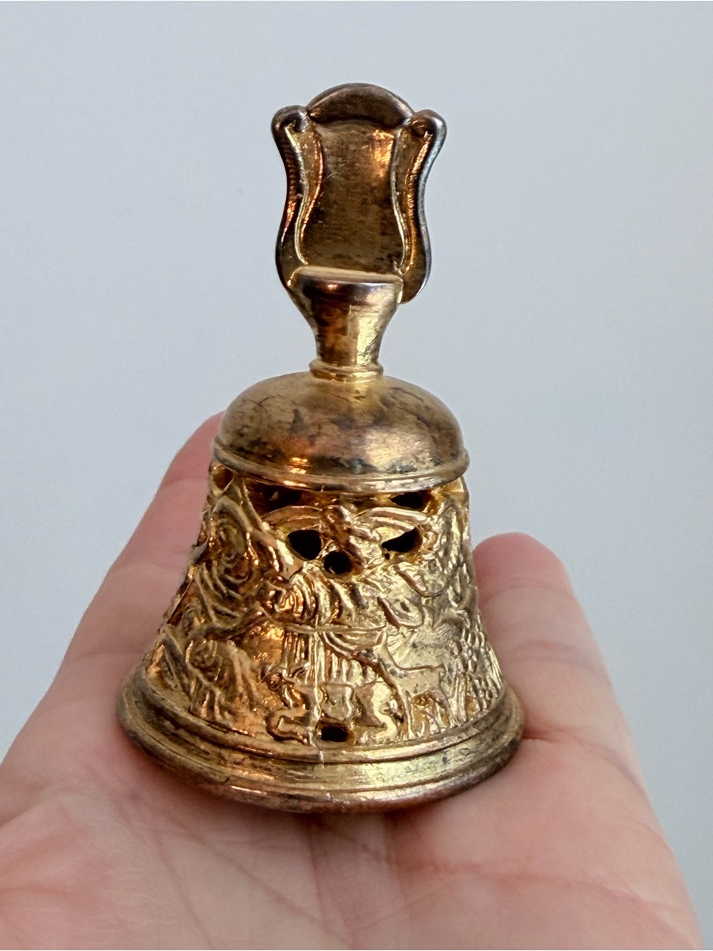 Vintage Ornate Gold Decorative Brass Bell